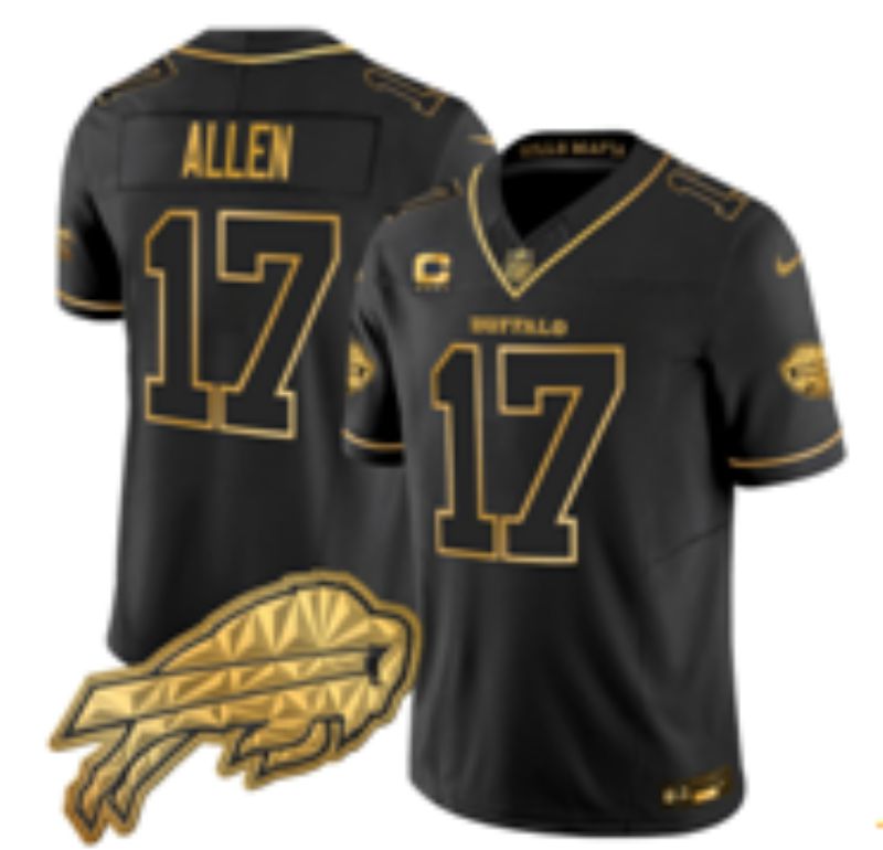 Men 2026 Buffalo Bills #17 Allen Black Gold 6th generations Nike Limited NFL Jersey style 02